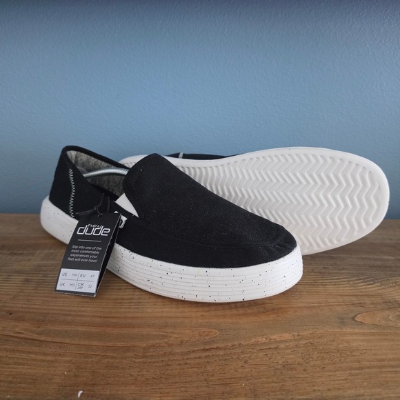 Hey Dude Other - Hey Dude Mens Sunapee M Sport Mesh Slip On Sneakers Black White Speckled 14